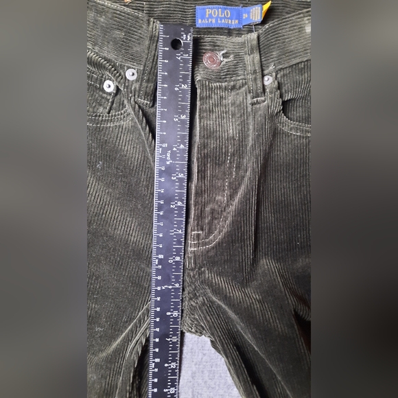 NWT! Polo Ralph Lauren Pants Womans 24 Green Corduroy Straight Preppy Classic - Picture 9 of 16